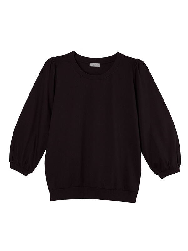 belle jersey puffed sleeve top (PRE-ORDER) - black