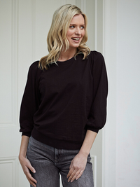 belle jersey puffed sleeve top (PRE-ORDER) - black