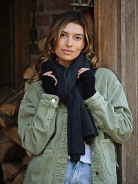 cashmere wrist warmers - black