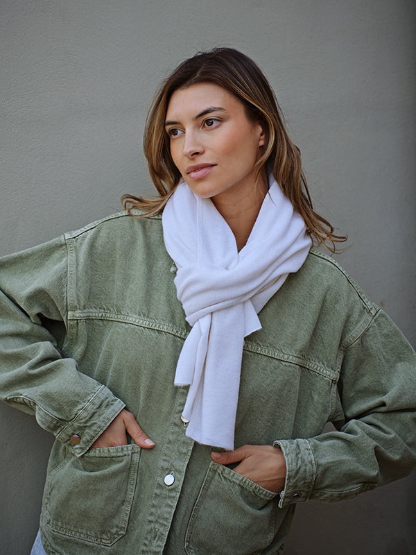 lucy 4-way cashmere poncho - white