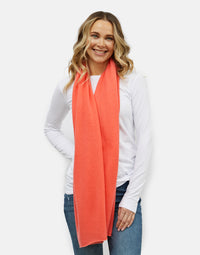 lucy 4-way cashmere poncho - coral