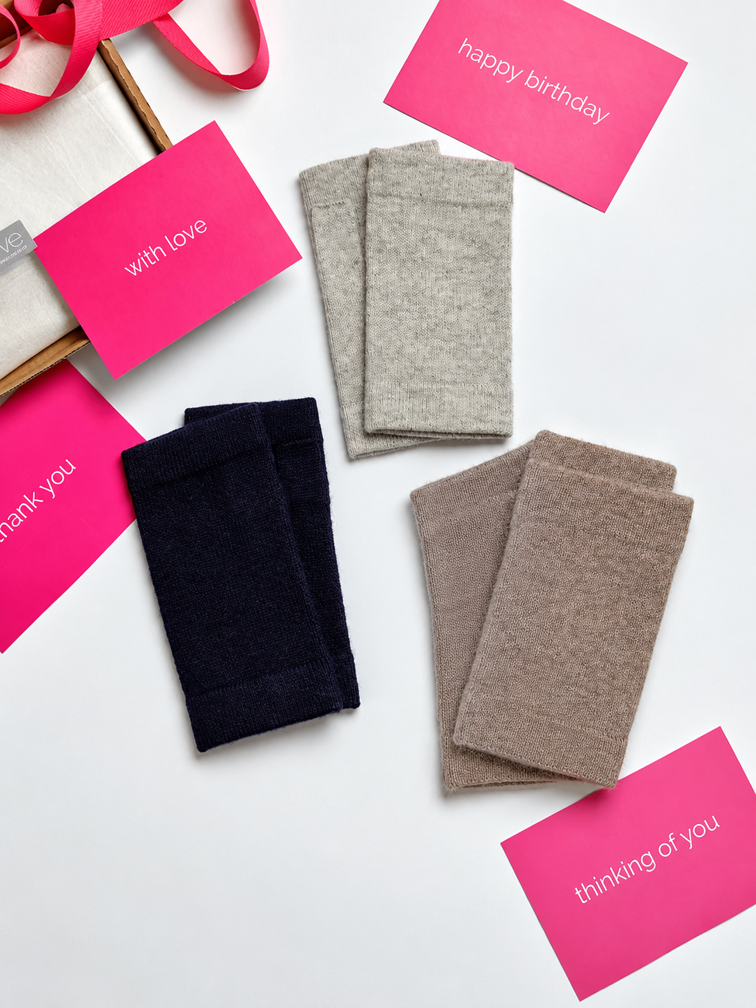 letterbox gift cashmere chunky wrist warmers