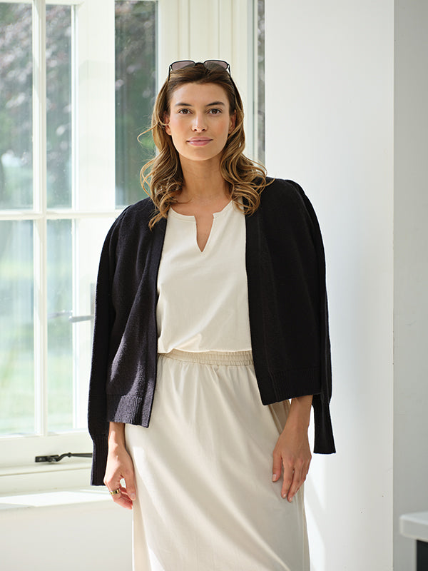cuba midi dress with pockets - stone