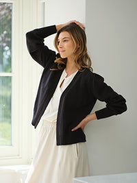 kaia boxy cardigan - black