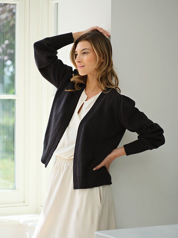 kaia boxy cardigan - black