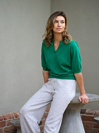 celine pointelle top - green