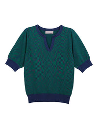 cissy chevron top - blue & green