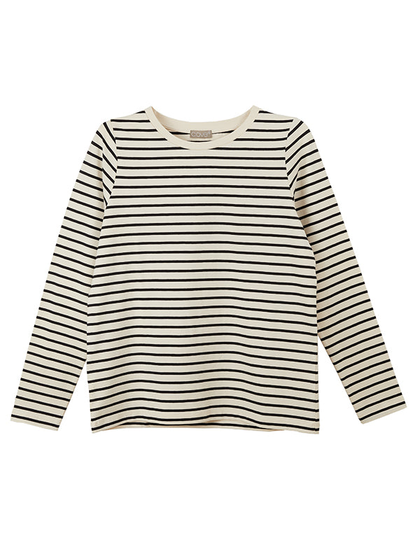 relaxed fit tee - stone & black stripe