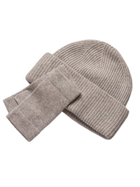 cashmere chunky wrist warmers - grey