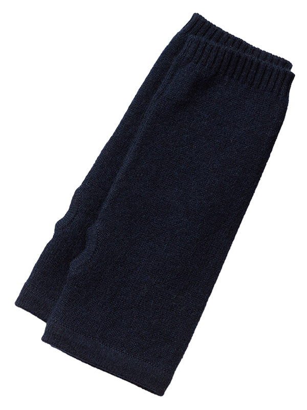 cashmere wrist warmers - navy