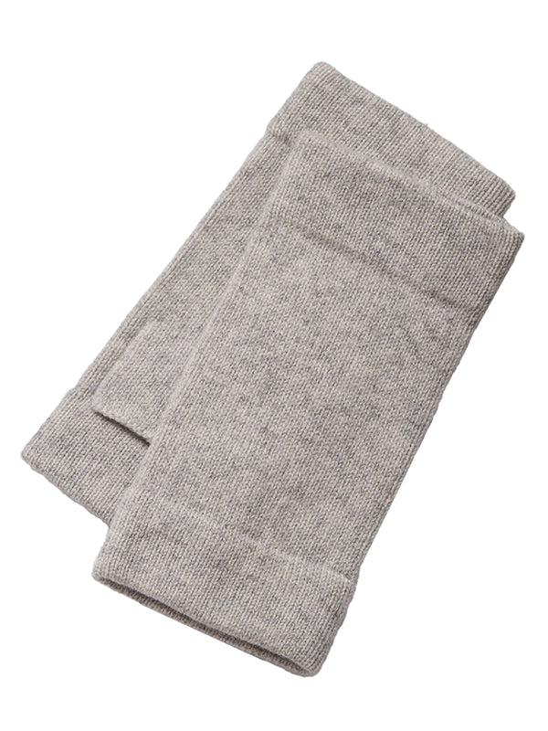 cashmere chunky wrist warmers - grey