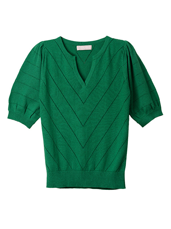 celine pointelle top - green