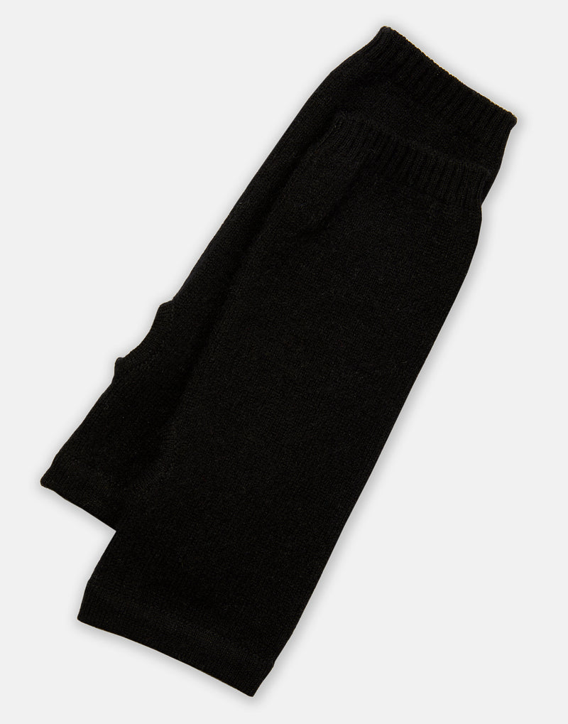 cashmere wrist warmers - black
