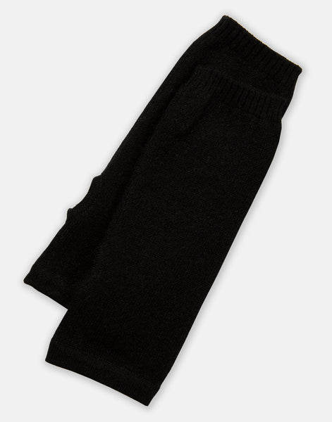 cashmere beanie & wrist warmer gift set - black