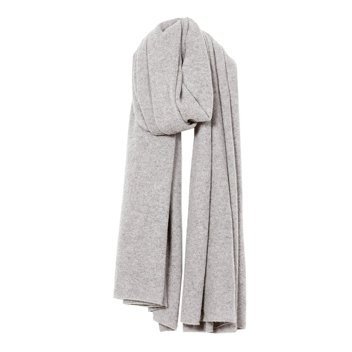 lola wrap, cashmere ribbed beanie & wrist warmer set - grey