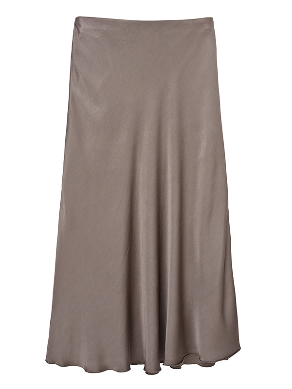 satin skirt - mocha