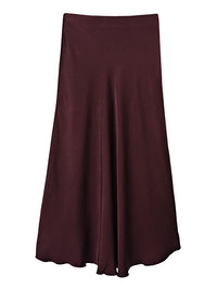 satin skirt - aubergine
