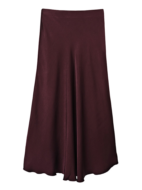 satin skirt - aubergine
