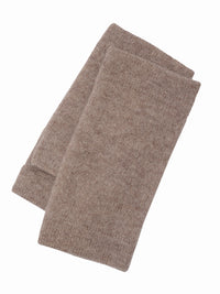 cashmere chunky wrist warmers - fawn