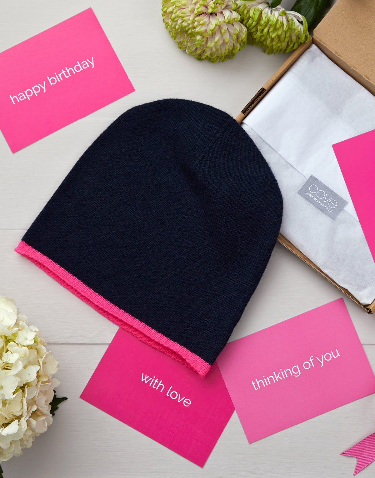 letterbox gift cashmere beanie - navy
