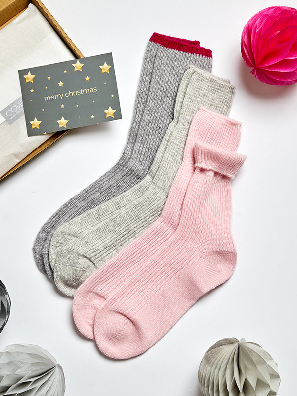 letterbox gift cashmere bed socks