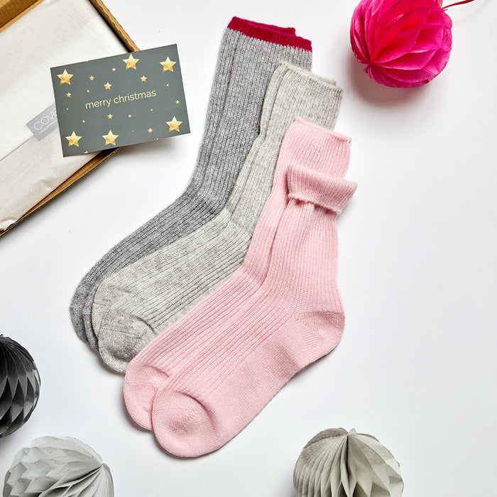 letterbox gift cashmere bed socks