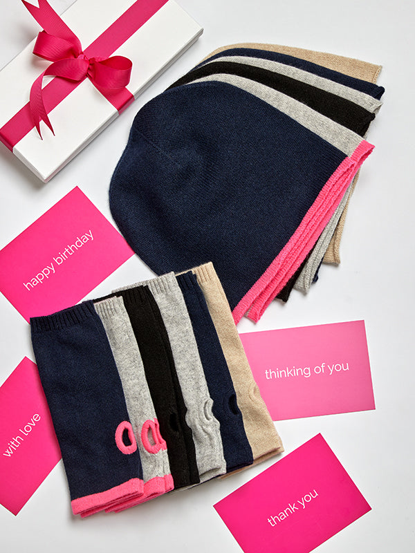 cashmere beanie & wrist warmer gift set