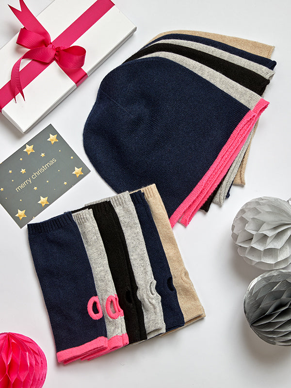 cashmere beanie & wrist warmer gift set