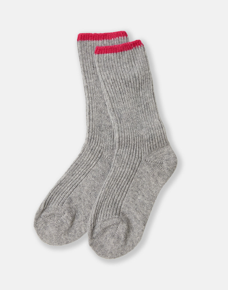 cashmere bed socks - grey