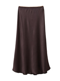 satin skirt - brown