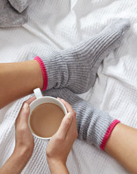 cashmere bed socks - grey