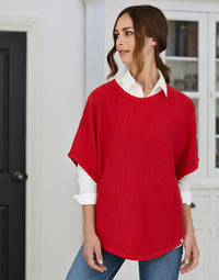 flora reversible poncho - red