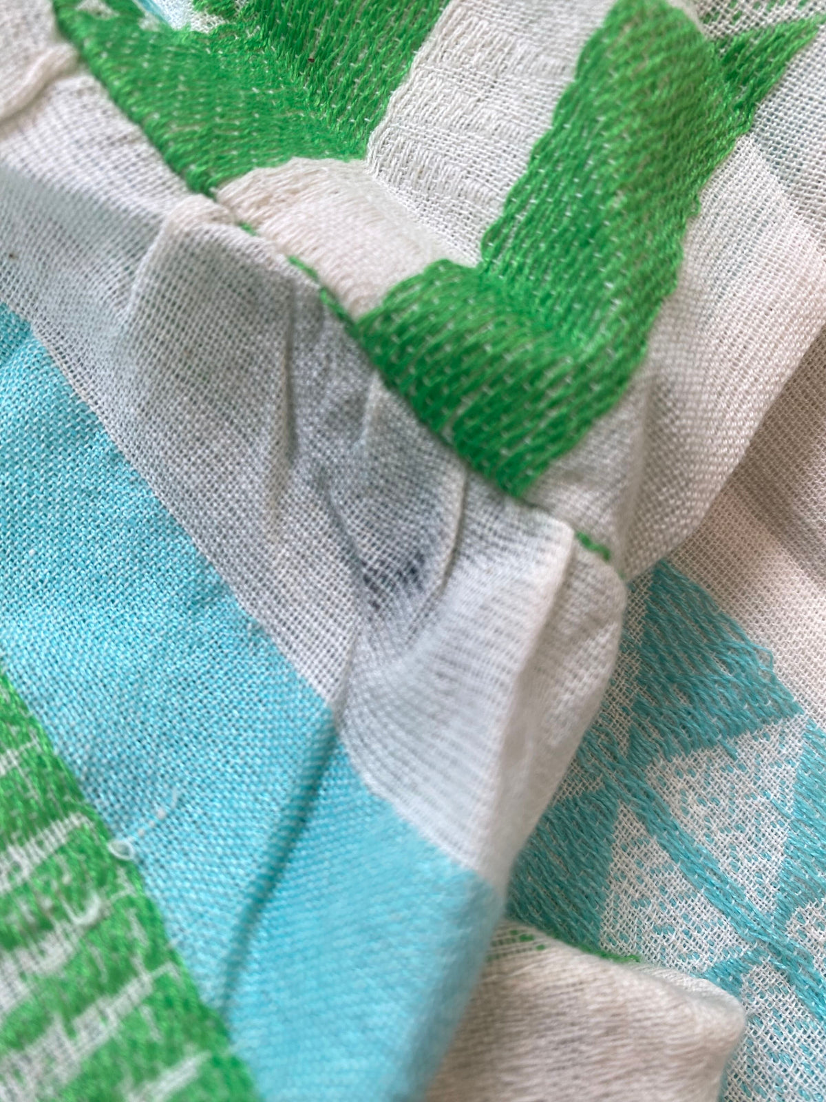 aztec jacquard cotton dress 14 - green & blue (second)