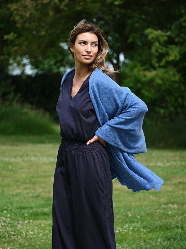 bali midi dress with pockets - navy
