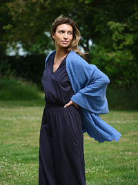 bali midi dress with pockets - navy