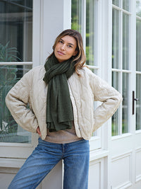 lola cashmere travel wrap - olive green