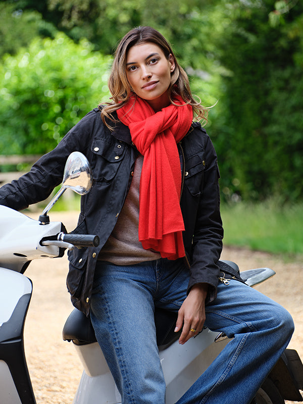 lola cashmere travel wrap - red
