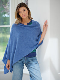 lucy 4-way cashmere poncho (PRE-ORDER) - blue jean