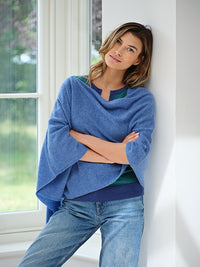 lucy 4-way cashmere poncho (PRE-ORDER) - blue jean