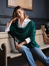 lucy 4-way cashmere poncho (PRE-ORDER) - forest green