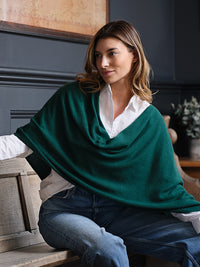 lucy 4-way cashmere poncho (PRE-ORDER) - forest green