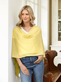 lucy 4-way cashmere poncho - pale yellow