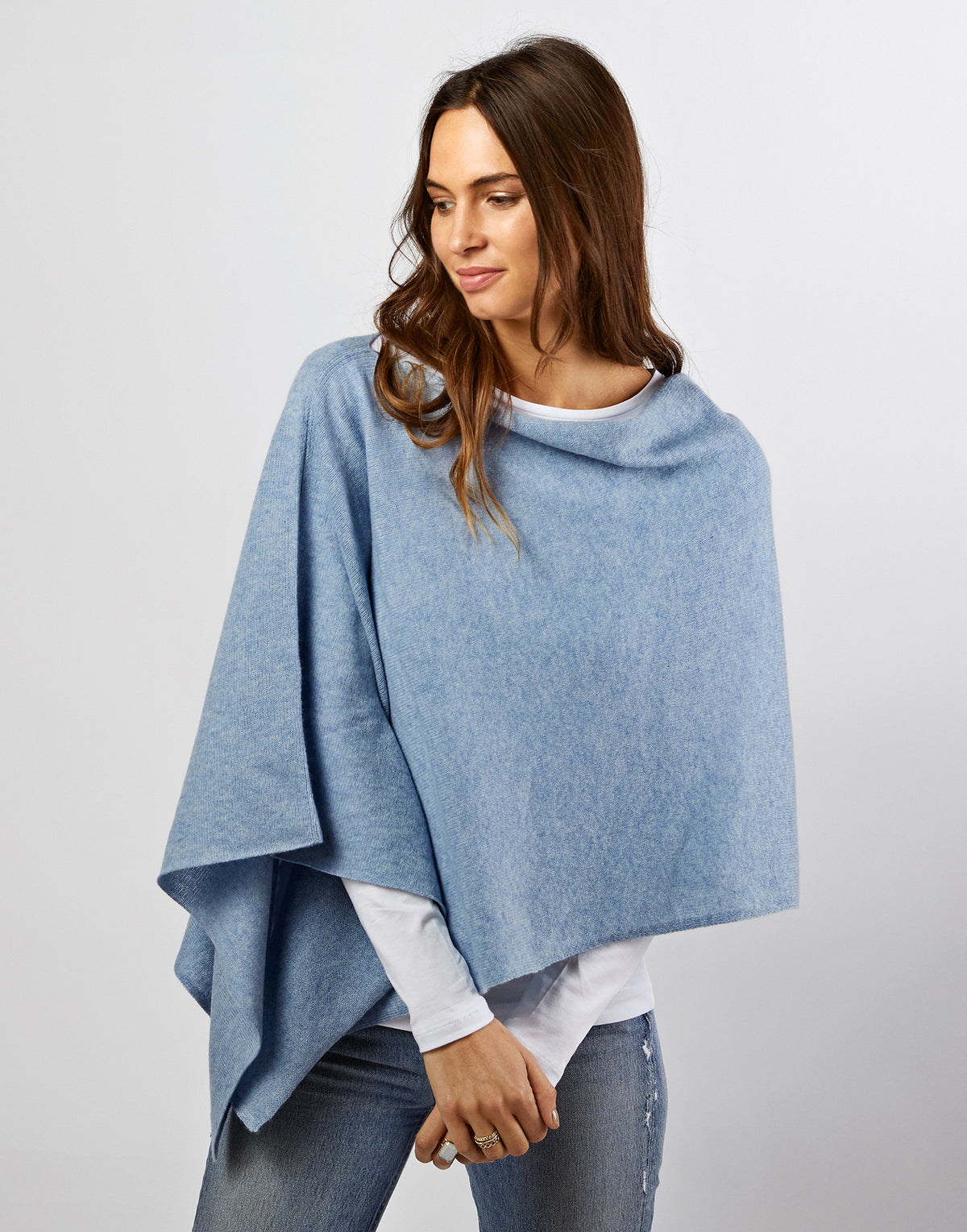 lucy 4-way cashmere poncho - pale blue