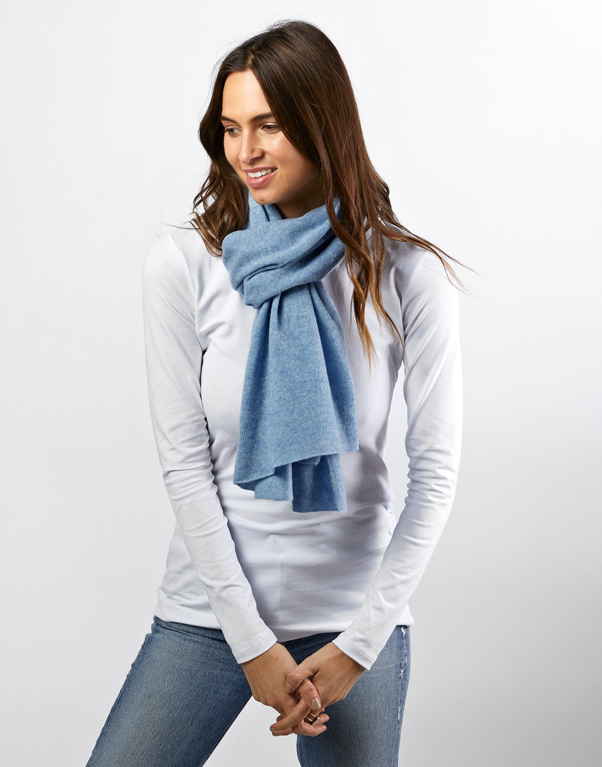 lucy 4-way cashmere poncho - pale blue