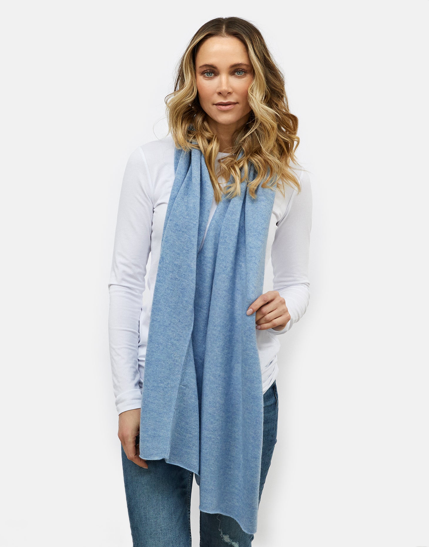 lucy 4 way cashmere poncho blue