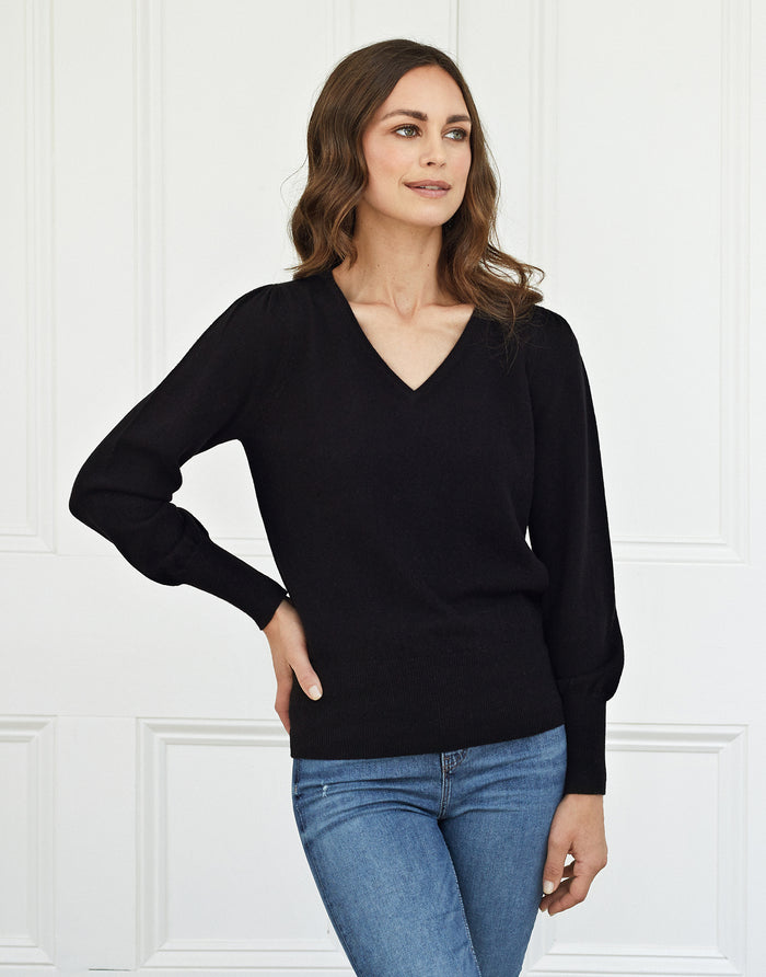isabella black wool cashmere jumper