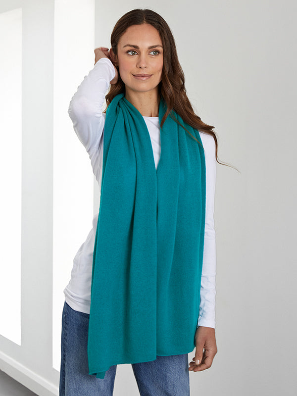 lucy 4-way cashmere poncho - teal