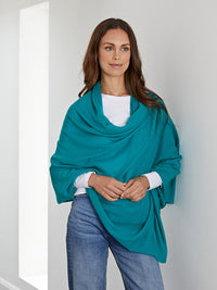 lola cashmere travel wrap - teal