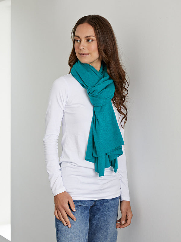 lola cashmere travel wrap - teal