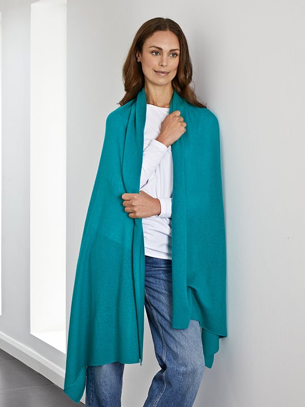 lola cashmere travel wrap - teal